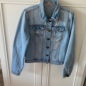 Highway Jeans women’s Distressed Denim Truckers Jacket size M